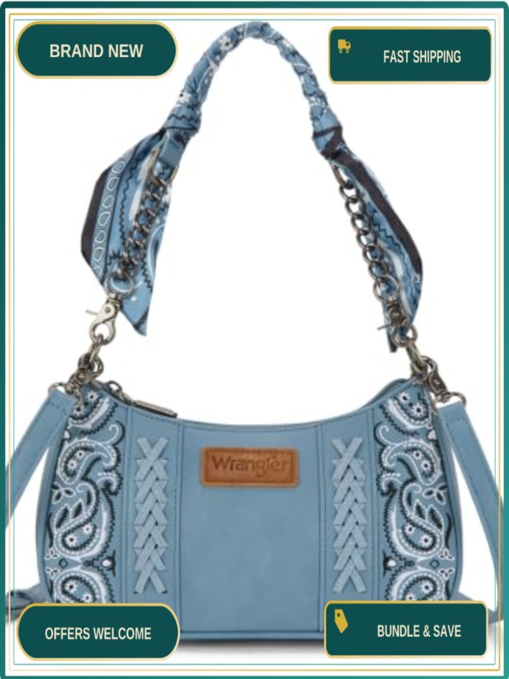 Western Paisley Hobo Shoulder Bag Bandana Handle Crossbody